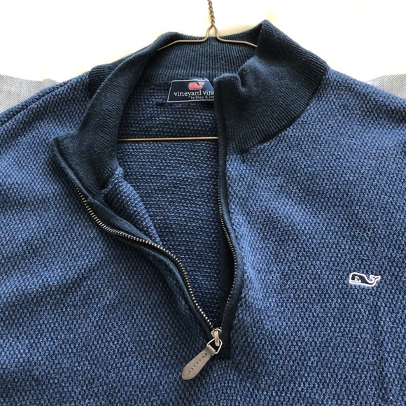 Vineyard Vines navy blue pullover half-zip sweater size XL - Picture 5 of 11